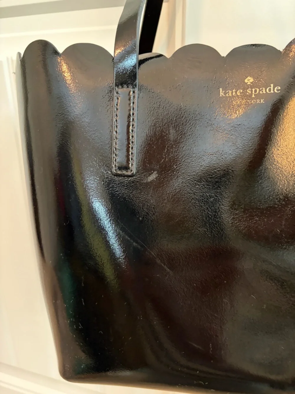 KATE SPADE Lily Avenue Patent Leather Small‎ Carrigan Tote Purse Bag Black